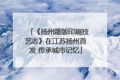 《扬州雕版印刷技艺志》在江苏扬州首发 传承城市记忆