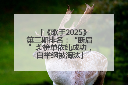 《歌手2025》第三期排名：“断眉”袭榜单依纯成功，白举纲被淘汰