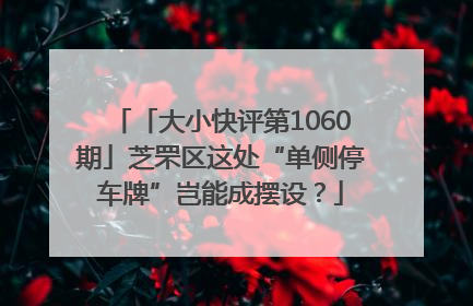 「大小快评第1060期」芝罘区这处“单侧停车牌”岂能成摆设？