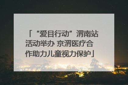 “爱目行动”渭南站活动举办 京渭医疗合作助力儿童视力保护