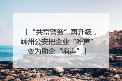 “共富警务”再升级，嵊州公安把企业“呼声”变为助企“哨声”