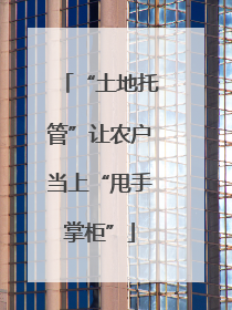 “土地托管”让农户当上“甩手掌柜”