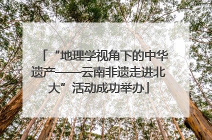 “地理学视角下的中华遗产——云南非遗走进北大”活动成功举办