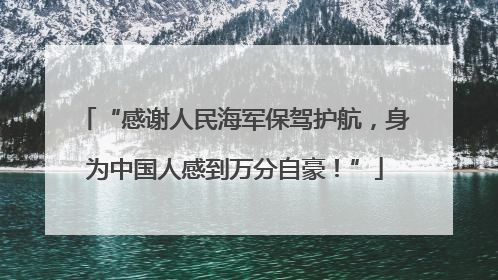 “感谢人民海军保驾护航，身为中国人感到万分自豪！”