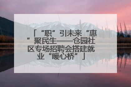 “职”引未来“惠”聚民生——仓园社区专场招聘会搭建就业“暖心桥”