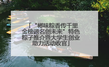 “郴味粽香传千里 金榜题名创未来”特色粽子推介暨大学生创业助力活动收官