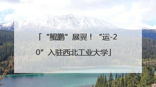 “鲲鹏”展翼！“运-20”入驻西北工业大学
