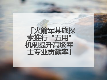 火箭军某旅探索推行“五用”机制提升高级军士专业贡献率