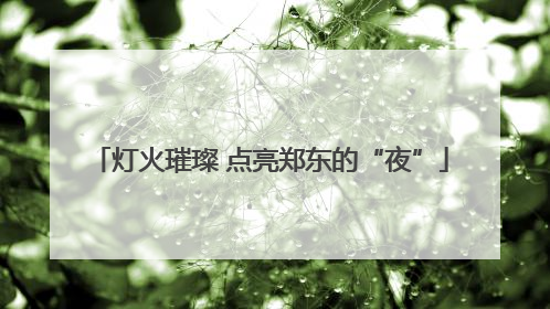 灯火璀璨 点亮郑东的“夜”