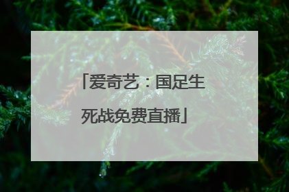 爱奇艺：国足生死战免费直播
