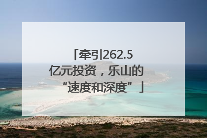 牵引262.5亿元投资，乐山的“速度和深度”