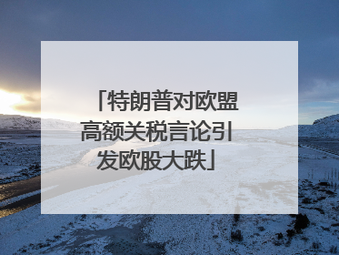 特朗普对欧盟高额关税言论引发欧股大跌