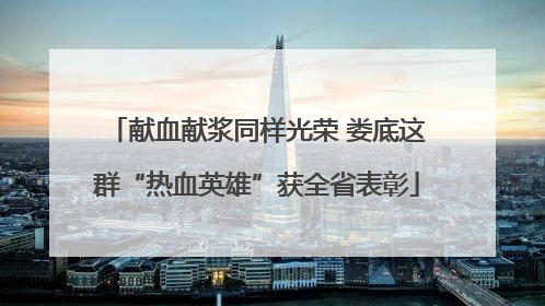 献血献浆同样光荣 娄底这群“热血英雄”获全省表彰