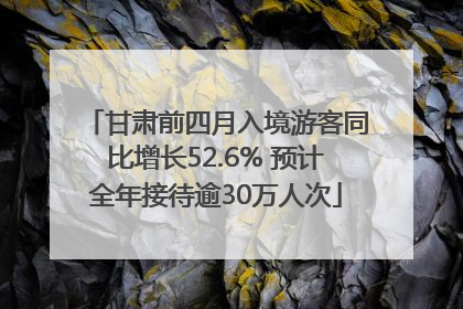 甘肃前四月入境游客同比增长52.6% 预计全年接待逾30万人次