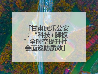 甘肃民乐公安：“科技+脚板”全时空提升社会面巡防质效