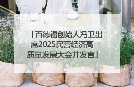 百德福创始人冯卫出席2025民营经济高质量发展大会并发言