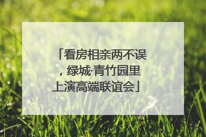 看房相亲两不误，绿城·青竹园里上演高端联谊会