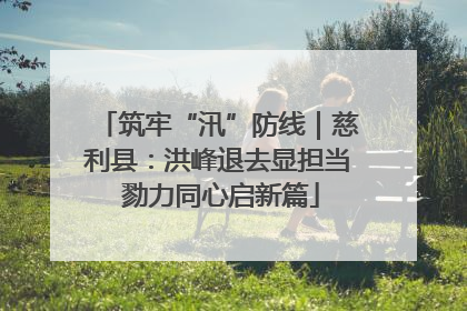 筑牢“汛”防线｜慈利县：洪峰退去显担当 勠力同心启新篇