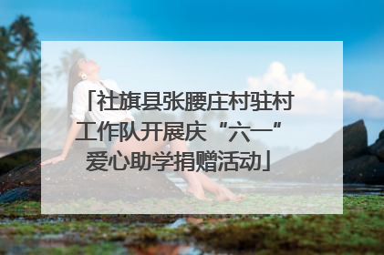 社旗县张腰庄村驻村工作队开展庆“六一”爱心助学捐赠活动