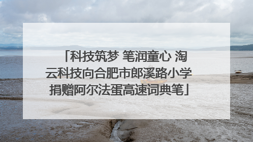 科技筑梦 笔润童心 淘云科技向合肥市郎溪路小学捐赠阿尔法蛋高速词典笔