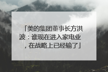美的集团董事长方洪波：谁现在进入家电业，在战略上已经输了