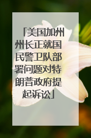 美国加州州长正就国民警卫队部署问题对特朗普政府提起诉讼