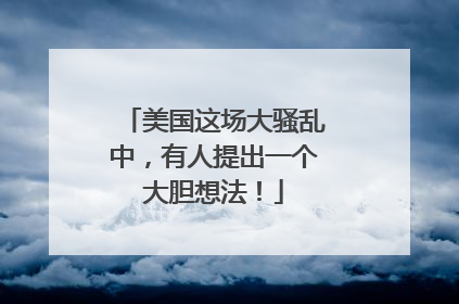 美国这场大骚乱中，有人提出一个大胆想法！