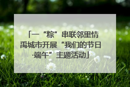 一“粽”串联邻里情 禹城市开展“我们的节日·端午”主题活动