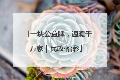 一块公益牌，温暖千万家｜民政·福彩