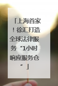 上海首家！徐汇打造全球法律服务“1小时响应服务仓”