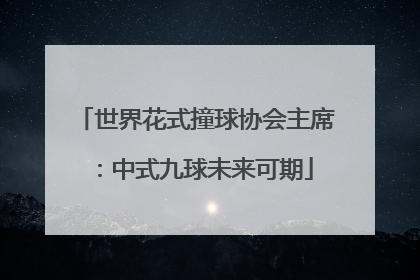 世界花式撞球协会主席：中式九球未来可期