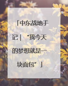 中东战地手记｜“我今天的梦想就是一块面包”