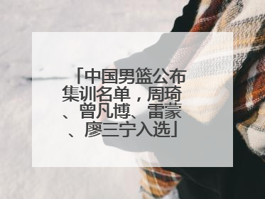 中国男篮公布集训名单，周琦、曾凡博、雷蒙、廖三宁入选