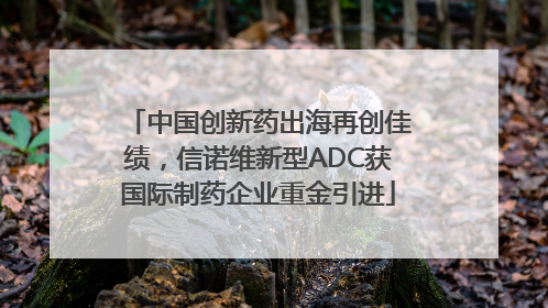 中国创新药出海再创佳绩，信诺维新型ADC获国际制药企业重金引进