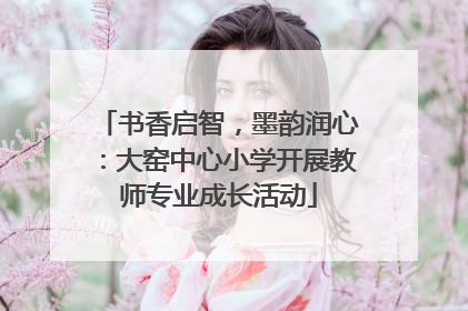 书香启智，墨韵润心：大窑中心小学开展教师专业成长活动