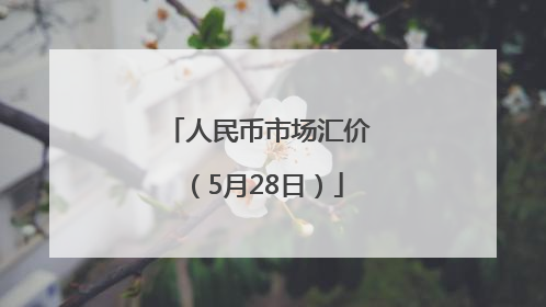 人民币市场汇价（5月28日）