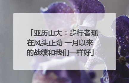 亚历山大：步行者现在风头正劲 一月以来的战绩和我们一样好
