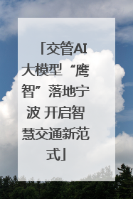 交管AI大模型“鹰智”落地宁波 开启智慧交通新范式