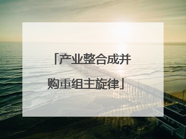 产业整合成并购重组主旋律