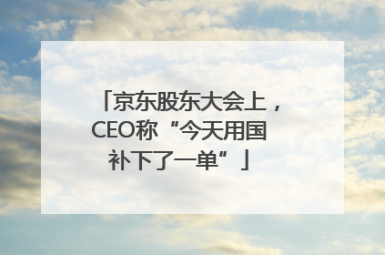 京东股东大会上，CEO称“今天用国补下了一单”