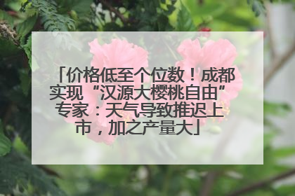 价格低至个位数！成都实现“汉源大樱桃自由” 专家：天气导致推迟上市，加之产量大