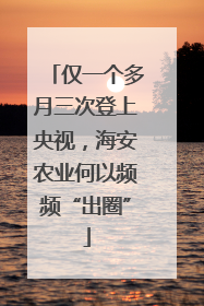 仅一个多月三次登上央视，海安农业何以频频“出圈”