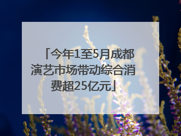 今年1至5月成都演艺市场带动综合消费超25亿元