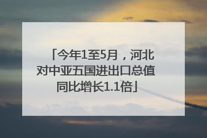 今年1至5月，河北对中亚五国进出口总值同比增长1.1倍