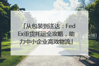 从包装到送达：FedEx重货托运全攻略，助力中小企业高效物流