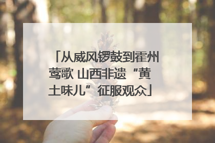 从威风锣鼓到霍州莺歌 山西非遗“黄土味儿”征服观众