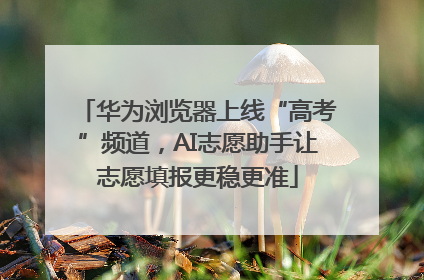 华为浏览器上线“高考”频道，AI志愿助手让志愿填报更稳更准