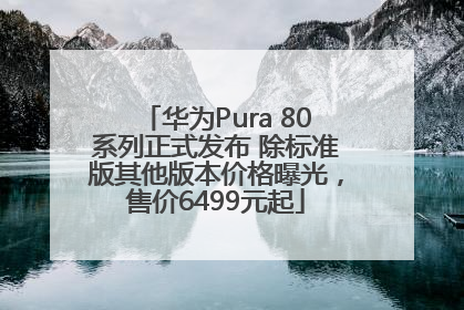 华为Pura 80系列正式发布 除标准版其他版本价格曝光，售价6499元起