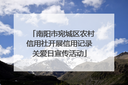 南阳市宛城区农村信用社开展信用记录关爱日宣传活动