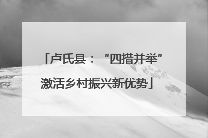卢氏县：“四措并举”激活乡村振兴新优势
